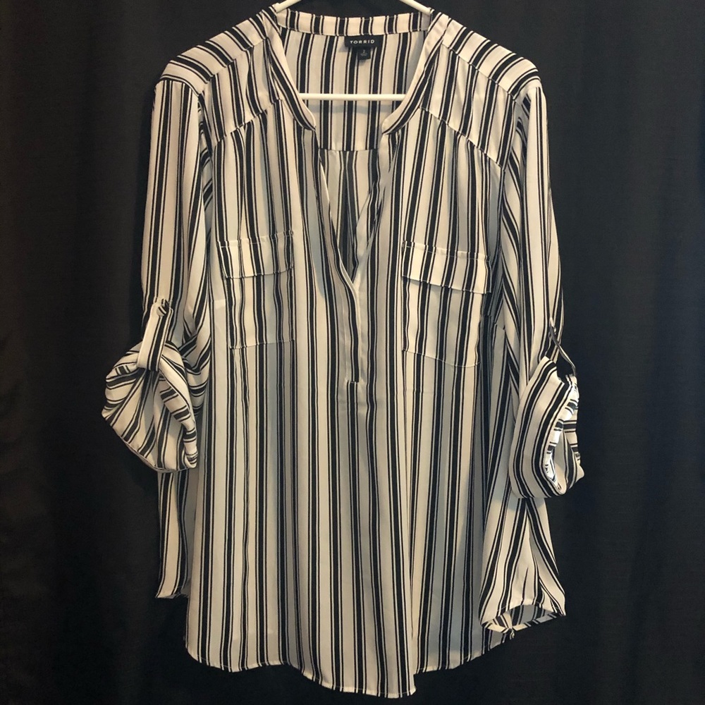 Torrid Striped Dress Shirt